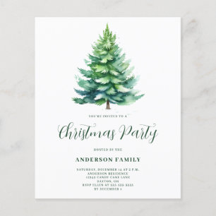 Budget Simple Tree Christmas Party Einladung Flyer