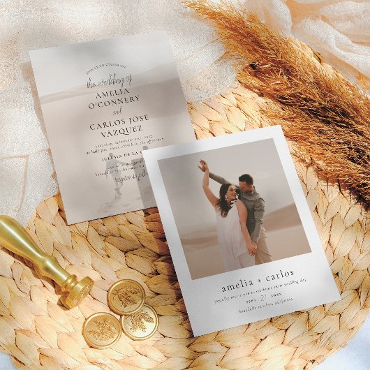 Budget Simple Typografy Modern 2 Foto Wedding