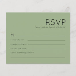 Budget Simple Typografy Sage Green Wedding RSVP