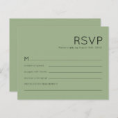 Budget Simple Typografy Sage Green Wedding RSVP (Vorne/Hinten)
