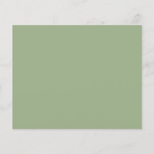 Budget Simple Typografy Sage Green Wedding RSVP (Rückseite)