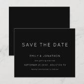 Budget Simple Typografy White Black Save the Date (Vorne/Hinten)