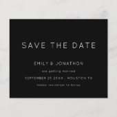 Budget Simple Typografy White Black Save the Date (Vorderseite)