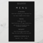 Budget Simple Typografy White Black Wedding Menu (Vorderseite)