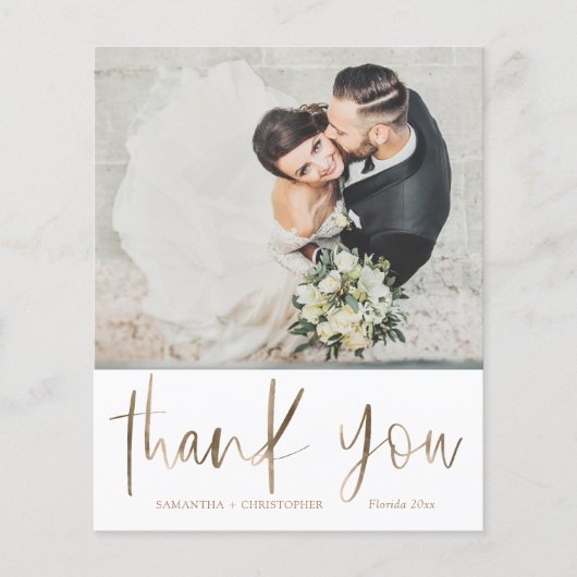 Budget Simple Wedding Danke 5 Fotos (Vorderseite)