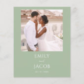 Budget Simple Wedding Foto Sage Green (Rückseite)