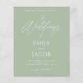 Budget Simple Wedding Foto Sage Green (Vorderseite)