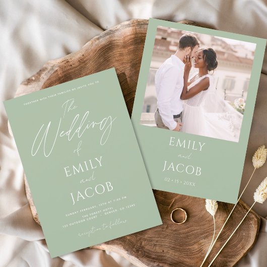 Budget Simple Wedding Foto Sage Green