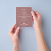 Budget Simple Wüste Rose Pink Wedding Menu Flyer (Gruppe)