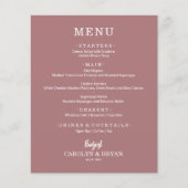 Budget Simple Wüste Rose Pink Wedding Menu Flyer (Vorne)
