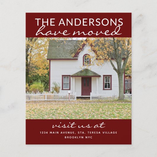 Budget Simple Zuhause Foto Moving Red Ankündigung (Vorderseite)