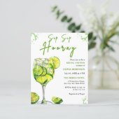 Budget Sip Hooray Bridal Dusche Einladung (Stehend Vorderseite)