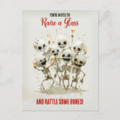 Budget Skeleton Themed Adult Halloween Einladung Postkarte (Vorderseite)