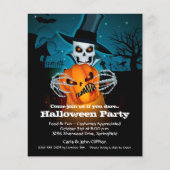 Budget Skeleton und Kürbiskreide Halloween Einladu (Vorderseite)