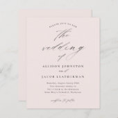 Budget Skript Blush Pink Hochzeit Einladung (Vorne/Hinten)