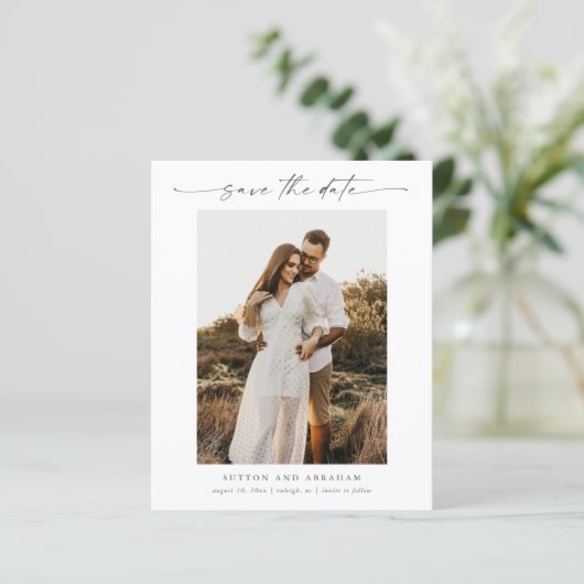 Budget Skript-Foto Minimale Hochzeit speichern Sie (Stehend Vorderseite)