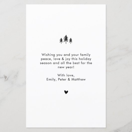 Budget Skript Herz 3 Foto Collage Weihnachtskarte (Rückseite)