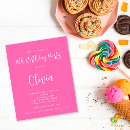 Budget Skript Hot Pink 10. Geburtstagsparty