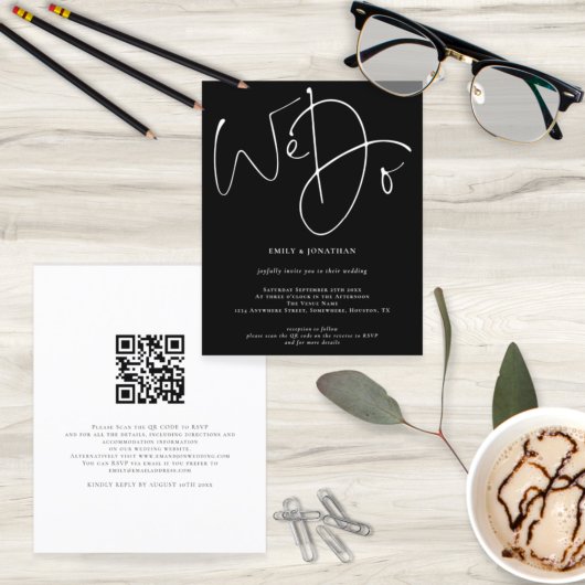 Budget Skript machen wir Black QR Code Hochzeit Ei