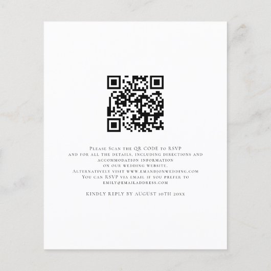 Budget Skript machen wir Black QR Code Hochzeit Ei (Rückseite)