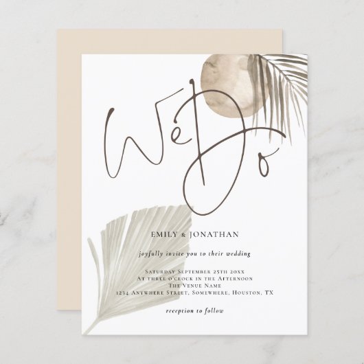 Budget Skript machen wir Boho Pampas Hochzeit Einl (Vorne/Hinten)