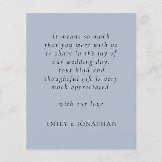 Budget Skript Neu Herr Wedding Dusty Blue Danke (Rückseite)