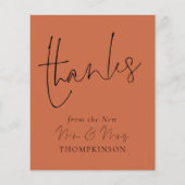 Budget Skript Neu Herr Wedding Terracotta Dank (Vorderseite)