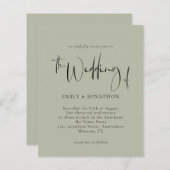 Budget Skript Pale Sage Grüne Hochzeit Einladung (Vorne/Hinten)