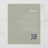 Budget Skript Sage Green QR Code Hochzeit Einladun (Rückseite)