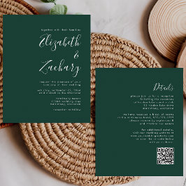 Budget Skript Smarald Green QR Code Wedding Einlad