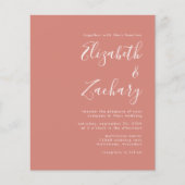 Budget Skript Terracotta QR Code Hochzeit Einladun (Vorderseite)