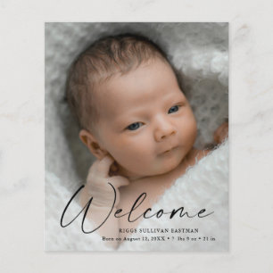 Budget-Skript Willkommen Baby Foto Danke