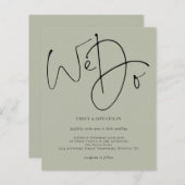 Budget Skript wir Pale Sage Hochzeit Einladung (Vorne/Hinten)