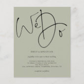 Budget Skript wir Pale Sage Hochzeit Einladung (Vorderseite)