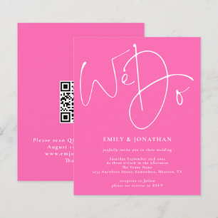 Budget Skript wir tun Hot Pink Hochzeit Einladung
