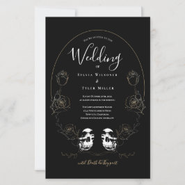 Budget Skull Floral Black Gothic Hochzeit