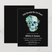 Budget Skull Gothic Halloween Einladung (Vorne/Hinten)