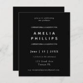 Budget Sliver Glitzer Trendy Abschluss Einladung (Vorne/Hinten)