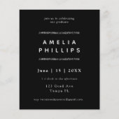 Budget Sliver Glitzer Trendy Abschluss Einladung (Vorderseite)