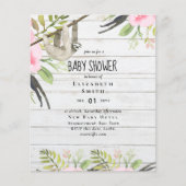 BUDGET Sloth FOTO BABY Event Einladung Girl Boy (Vorderseite)