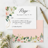 Budget Small Wedding RSVP | Rosa Blume Mitteilungskarte