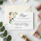 Budget Small Wedding RSVP | Rosa Blume Mitteilungskarte