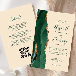 Budget Smaragd-Achat-Champagner-QR-Code-Hochzeit