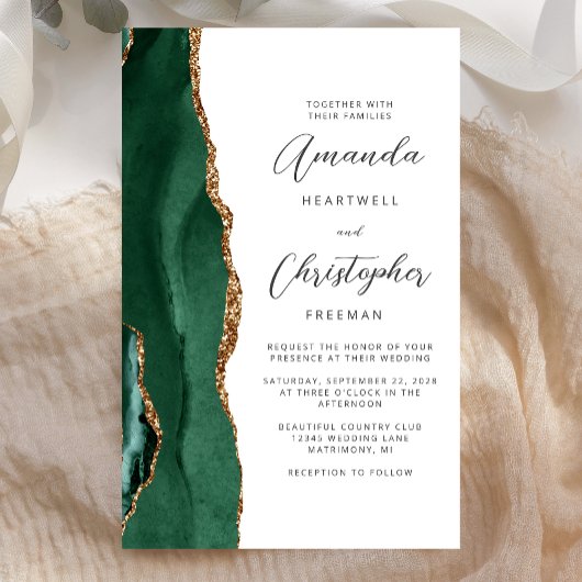 Budget Smaragdgrün Gold Achat Hochzeit