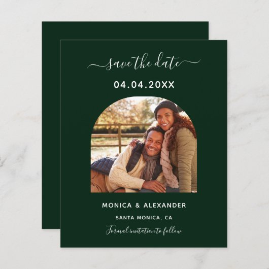 Budget smaragdgrünen Foto qr Hochzeit Speichern Si (Vorne/Hinten)