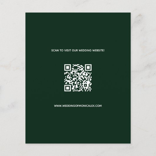 Budget smaragdgrünen Foto qr Hochzeit Speichern Si (Rückseite)