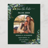 Budget smaragdgrünen Foto qr Hochzeit Speichern Si (Vorderseite)