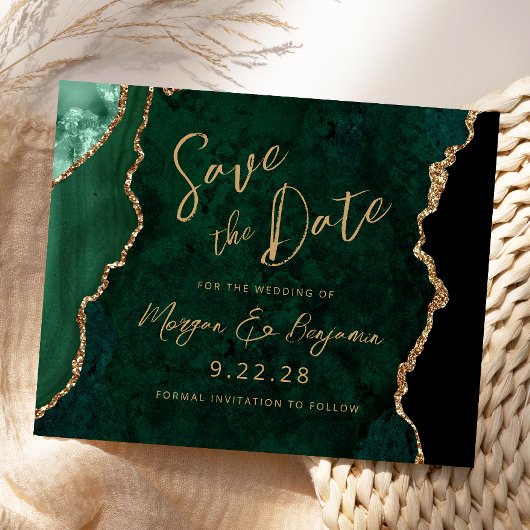 Budget Smaragdgrüner Achat Hochzeit Save the Date