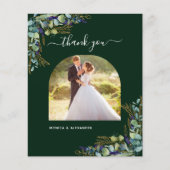 Budget smaragdgrünes Foto Hochzeit danke Ihnen Kar (Vorderseite)