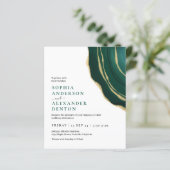 Budget smaragdgrünes Foto QR-Code Hochzeit einlade (Stehend Vorderseite)